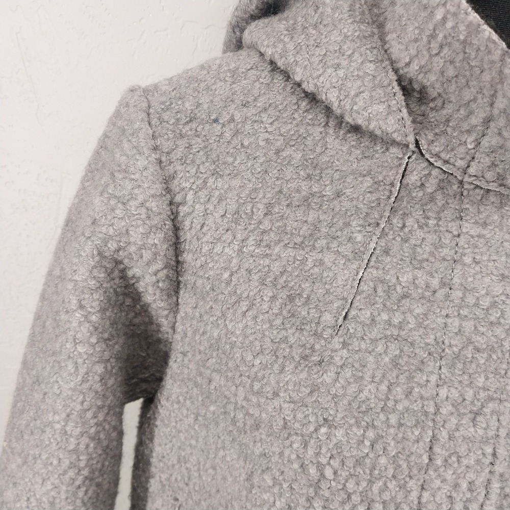 Vince Camuto Gray‎ Boucle Wool Blend Hooded Long Coat Jacket Womens Size M - Picture 5 of 10